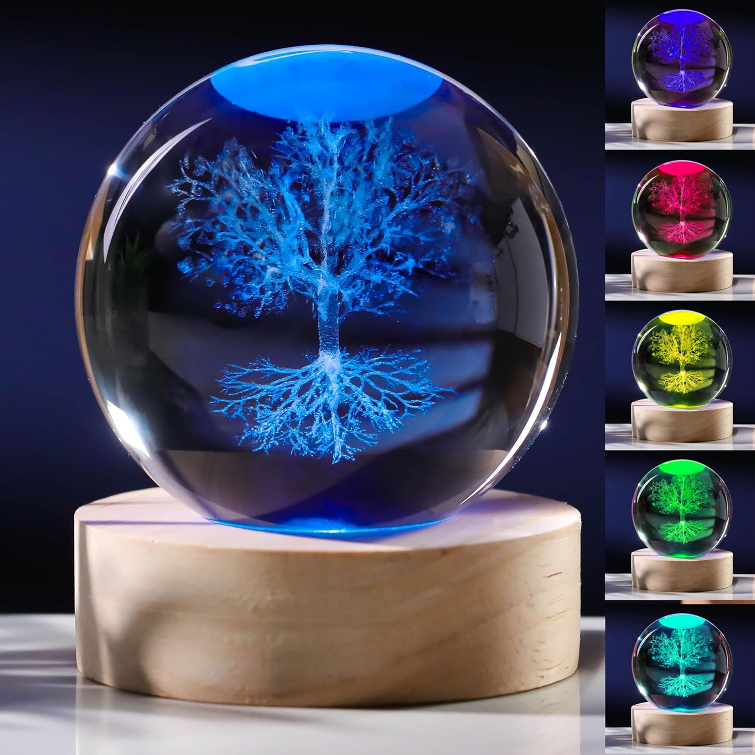 3D Tree of Life Crystal Ball 60mm