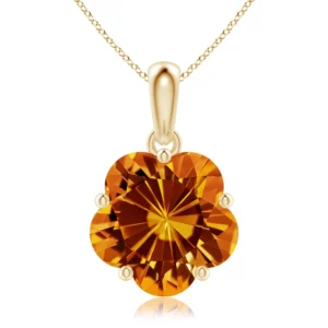Solitaire Five-Petal Flower Citrine Pendant