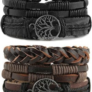 Genuine Leather Unisex Tree of life Bracelets