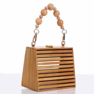 Bamboo Basket Hollow Out Wooden Handbag